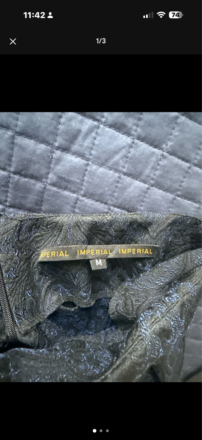 Imperial Black Patterned Skirt - Size M