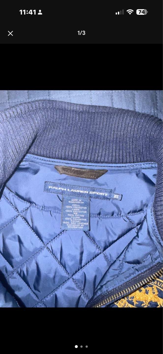 Ralph Lauren Sport Quilted Vest Size XS Blue