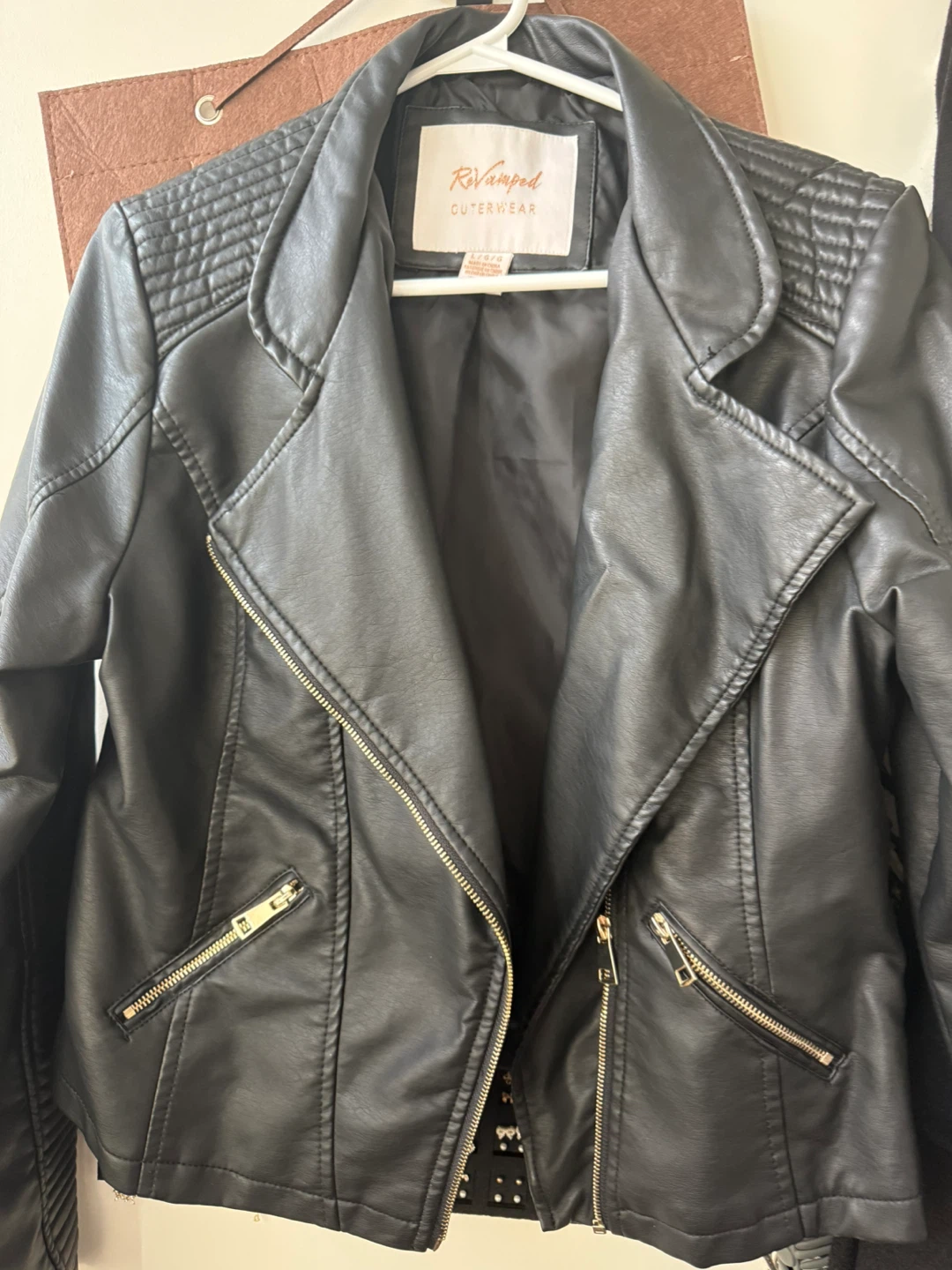 Black Faux Leather Moto Jacket - photo 2