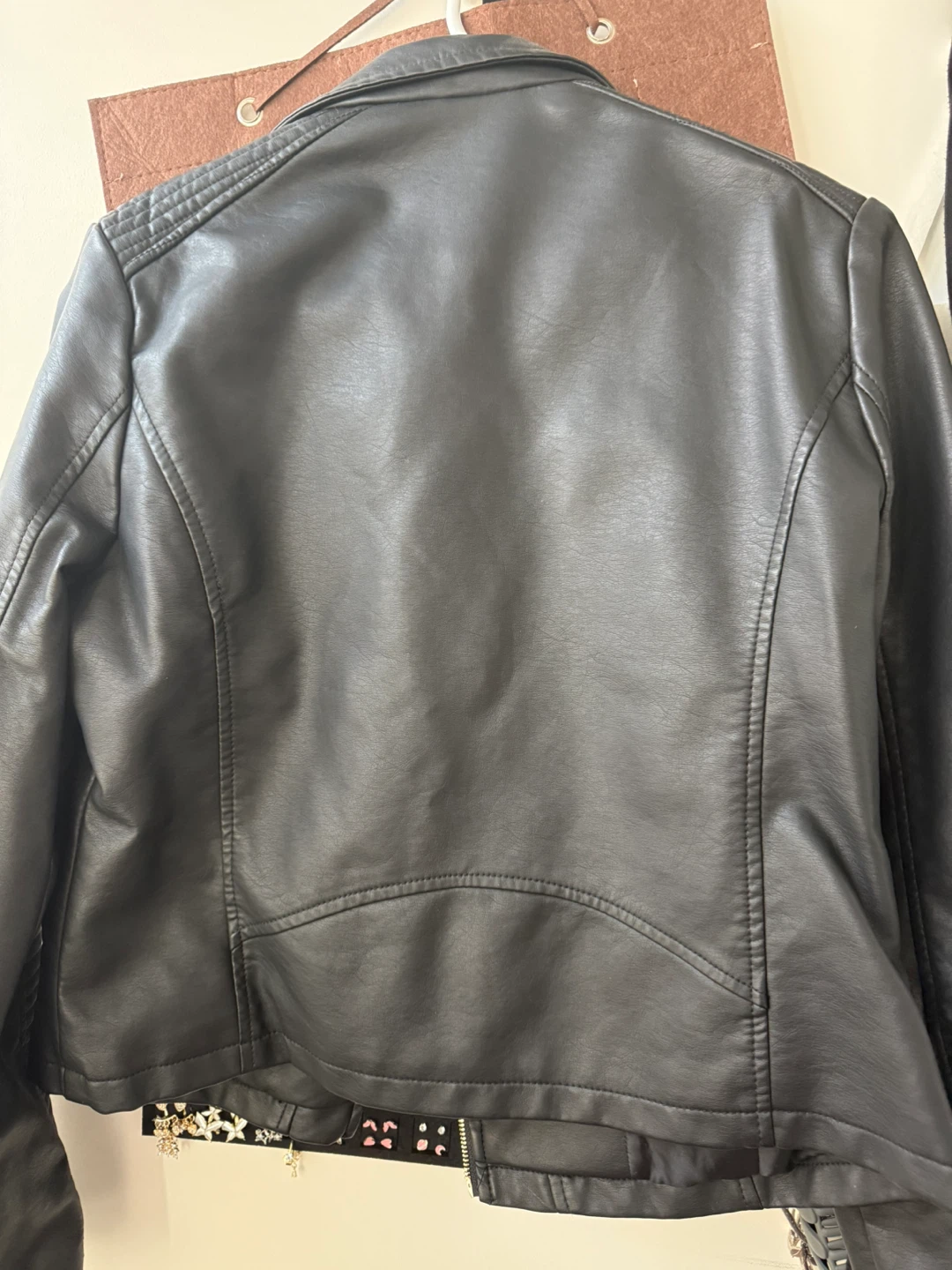 Black Faux Leather Moto Jacket - photo 3