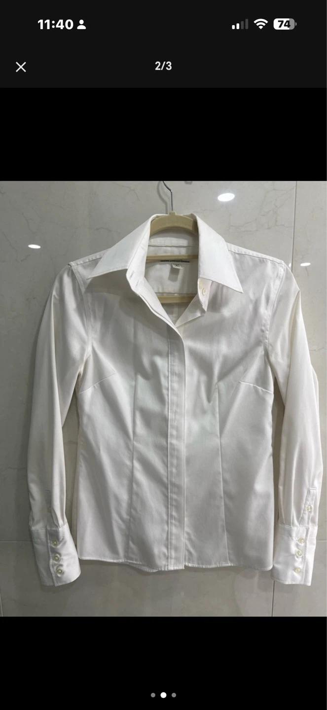 Banana Republic White Button-Up Shirt - Size 2 - photo 2