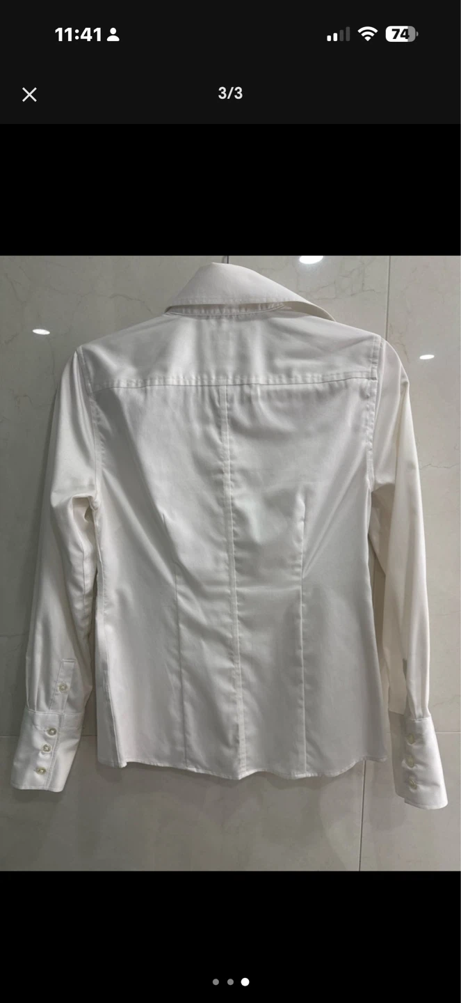 Banana Republic White Button-Up Shirt - Size 2 - photo 3