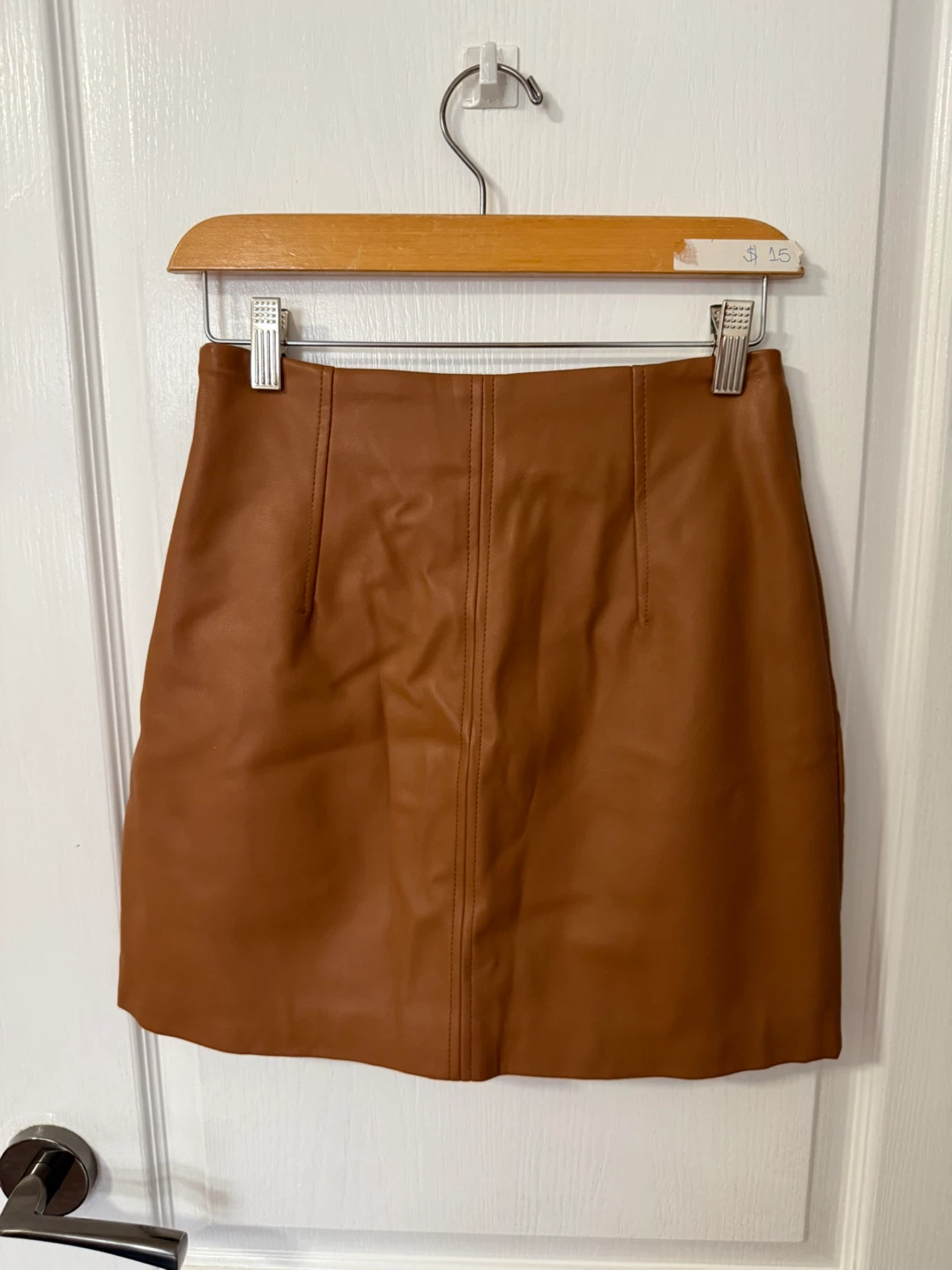 Brown Faux Leather Mini Skirt - photo 2