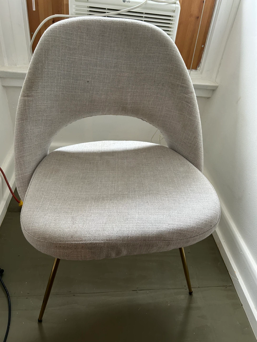 Grey Upholstered Accent Chair with Gold Legs - photo 5