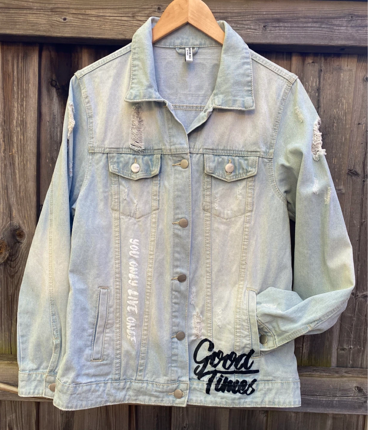 Victorious Men's Savage Tiger  Denim Jean Jacket, S - photo 2