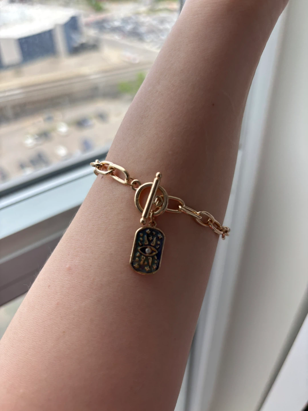 Gold Plated Rope Chain and Evil Eye Charm Bracelets - photo 2
