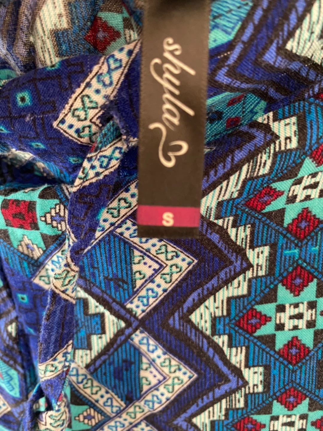 Skyla Women's Blue Geometric Print Leggings Size S - photo 4