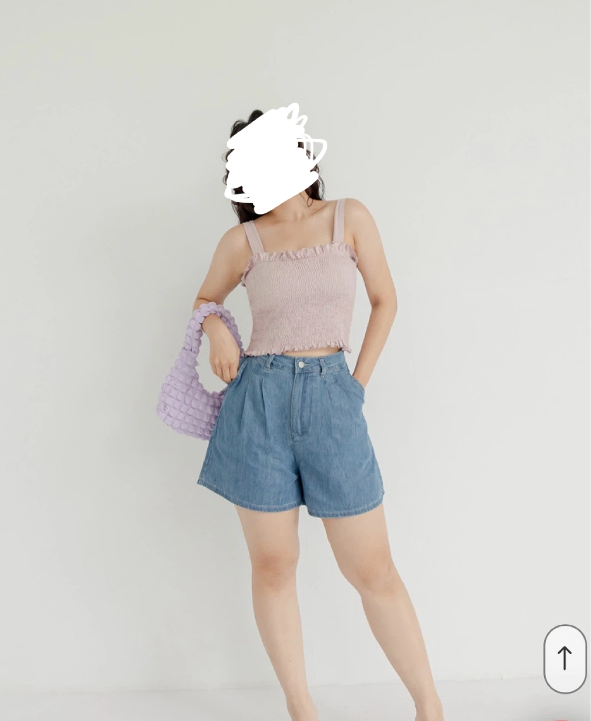 Pink Smocked Crop Top (L size) - photo 3