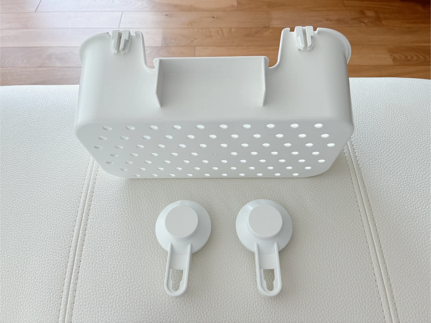 White Plastic Shower Caddy with Suction Cups - photo 2