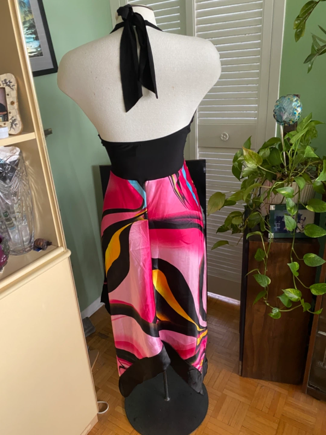 Jung Kim Halter Dress with Colorful Print - photo 2