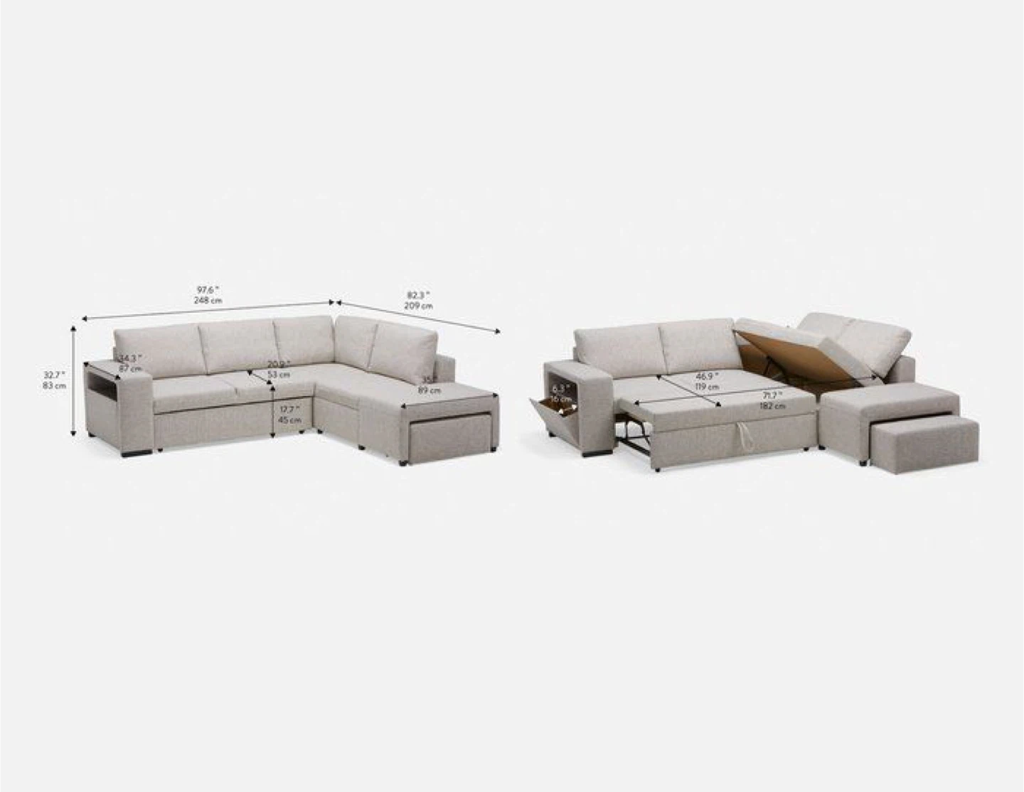 Structube TOMAR multifunction-interchangeable sofa-bed - photo 2