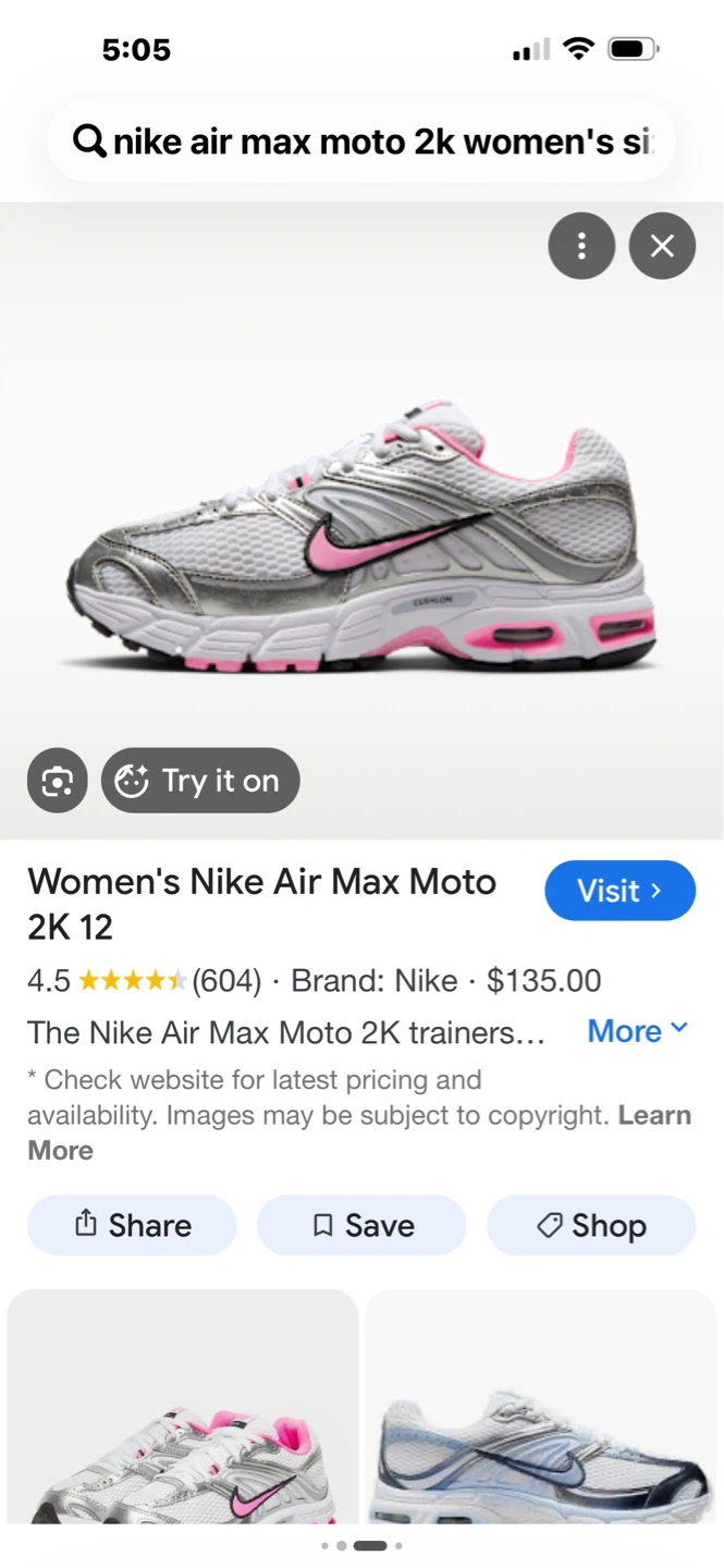 Nike Air Max Moto 2K Women's Shoes White/Pink