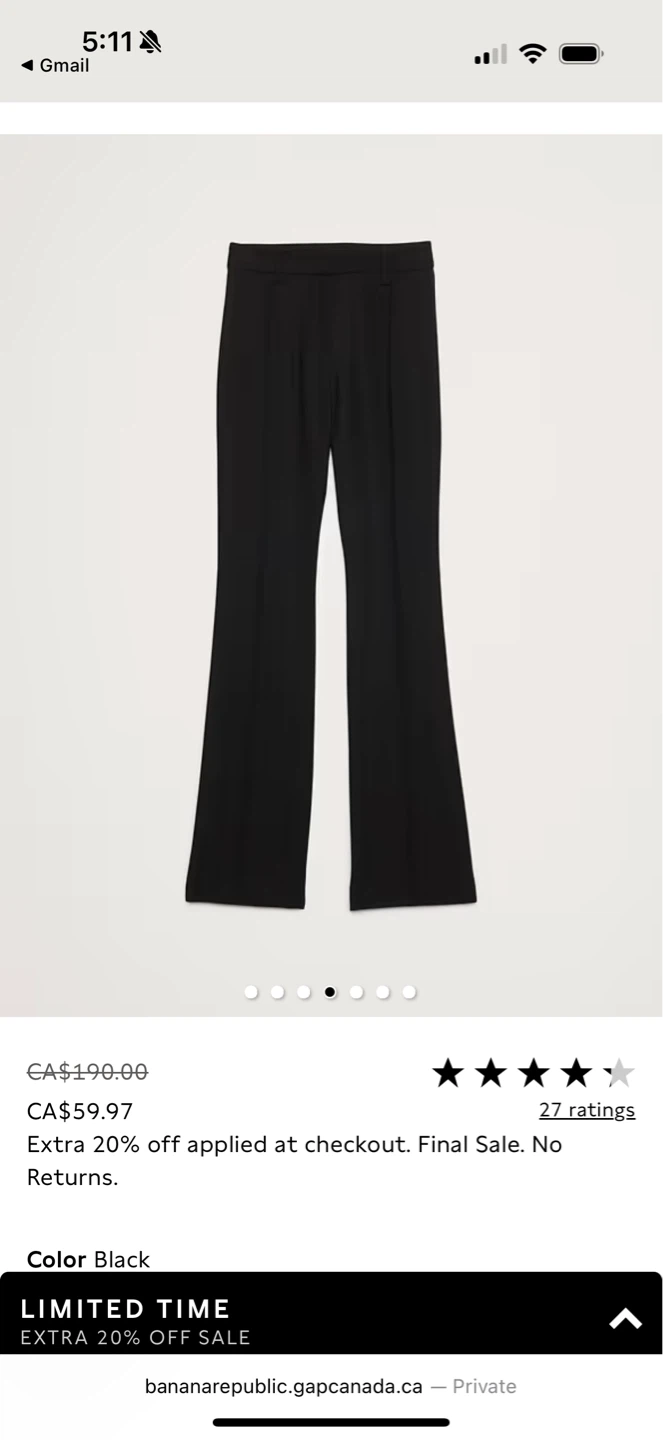 Banana Republic High-Rise Skinny Flare Pants Black size 8 long - photo 4