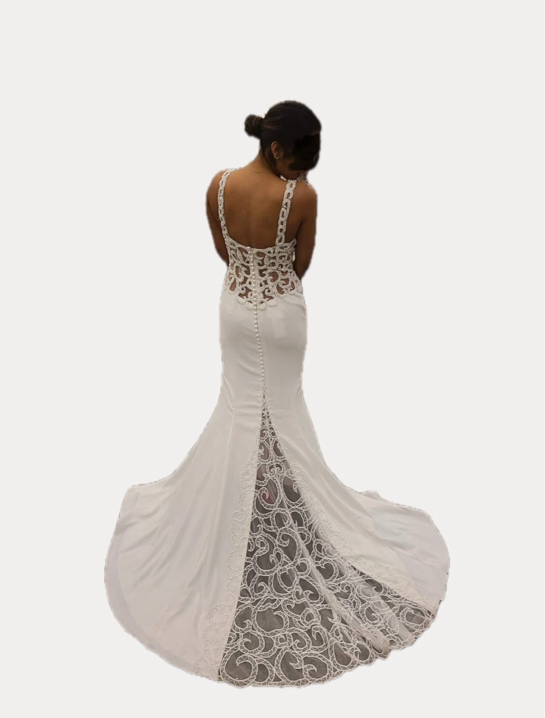 White Mermaid Wedding Dress with Lace Detail