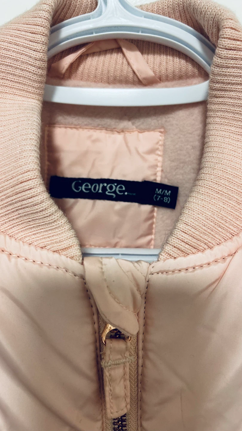 Girls Pink Bomber Jacket + Gymboree Sweater Bundle (Size 7-8) - photo 3