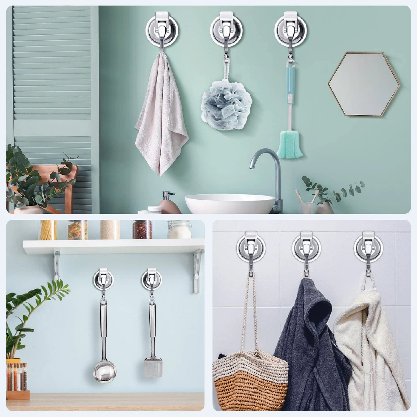 iRomic Heavy Duty Vacuum Suction Cup Hooks (2 Pack) - photo 4