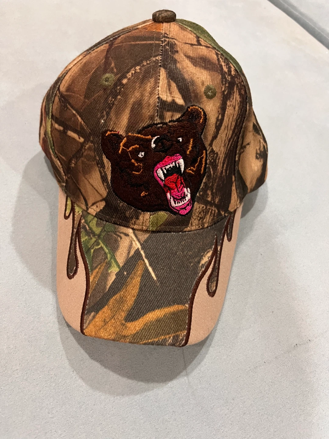 NEW Camouflage Bear Embroidered Baseball Cap