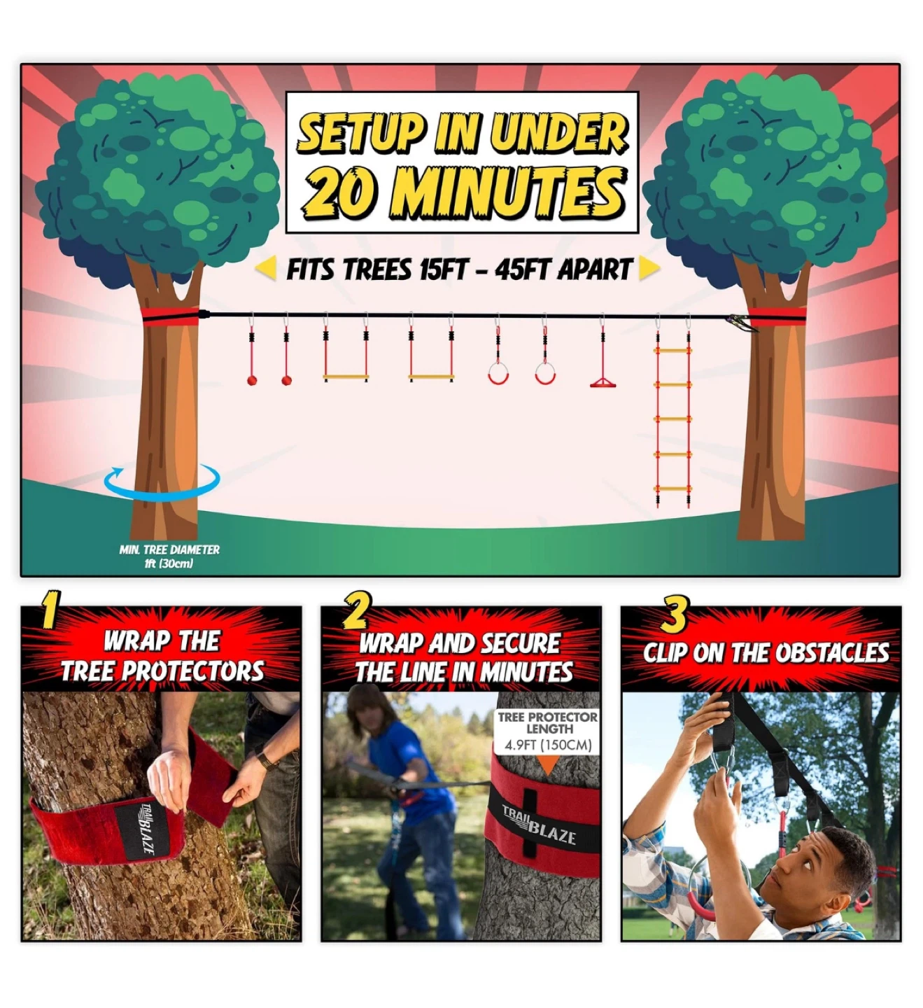 Ninja Warrior Outdoor Obstacle Course for Kids Workout Equipment - photo 3