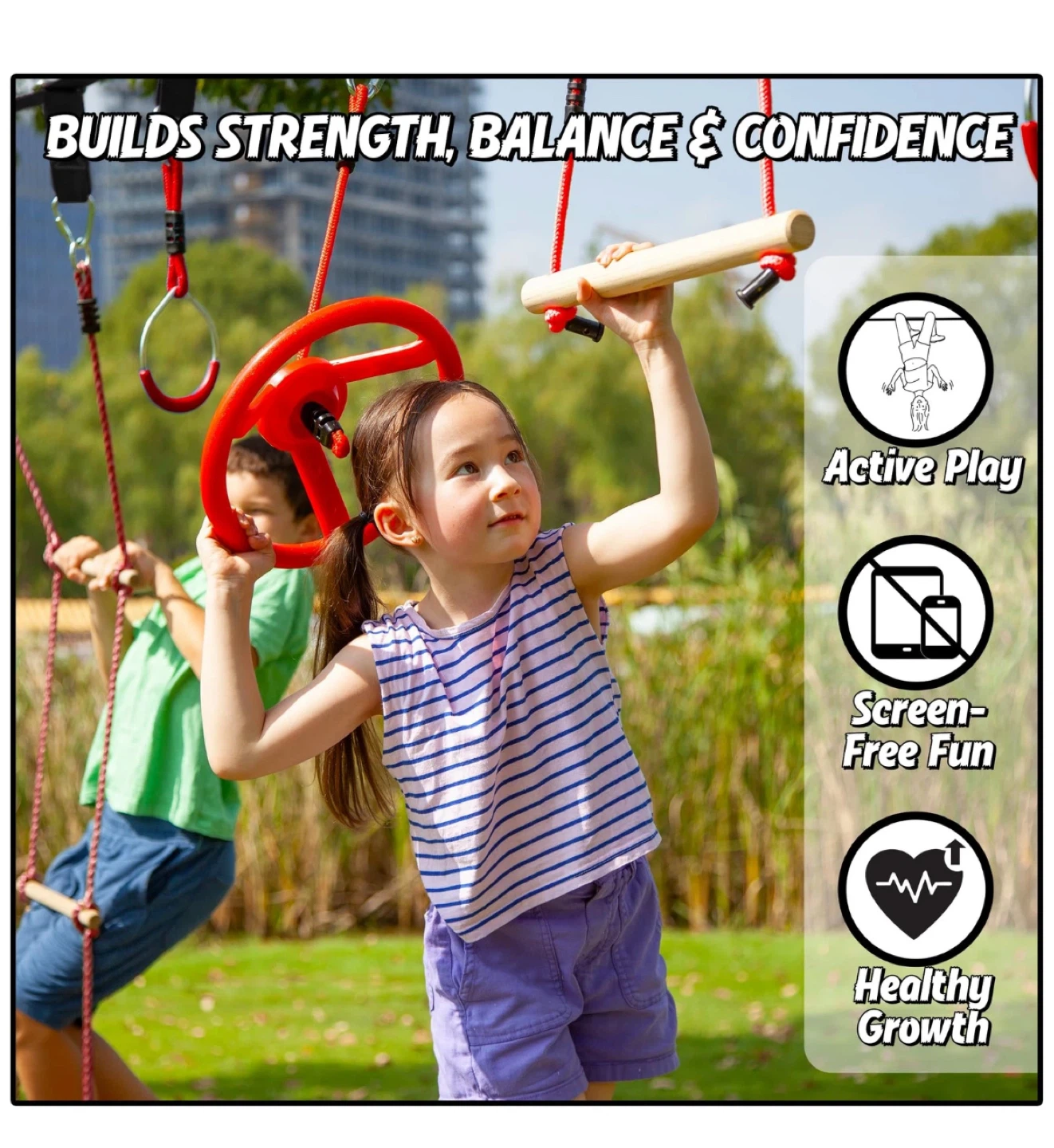 Ninja Warrior Outdoor Obstacle Course for Kids Workout Equipment - photo 4