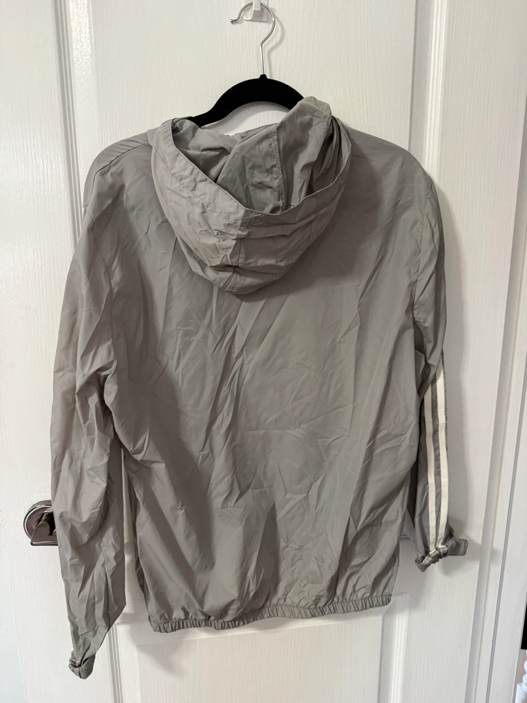 Grey Track Jacket with White Stripes - photo 2
