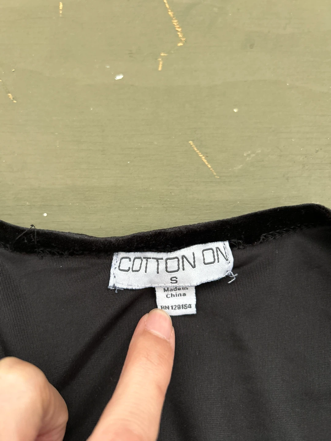 Cotton On Black Velvet Top - Size S - photo 2
