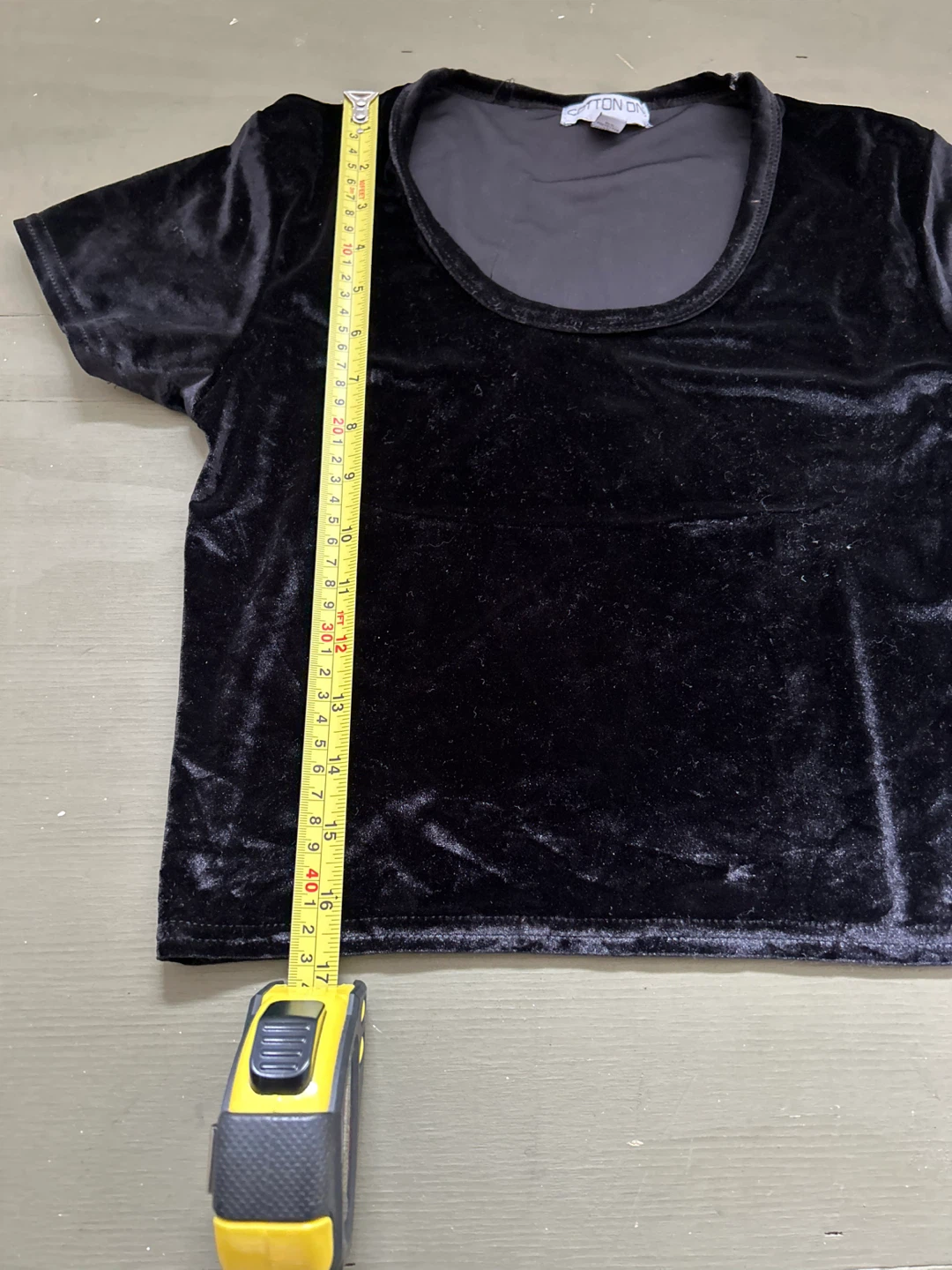 Cotton On Black Velvet Top - Size S