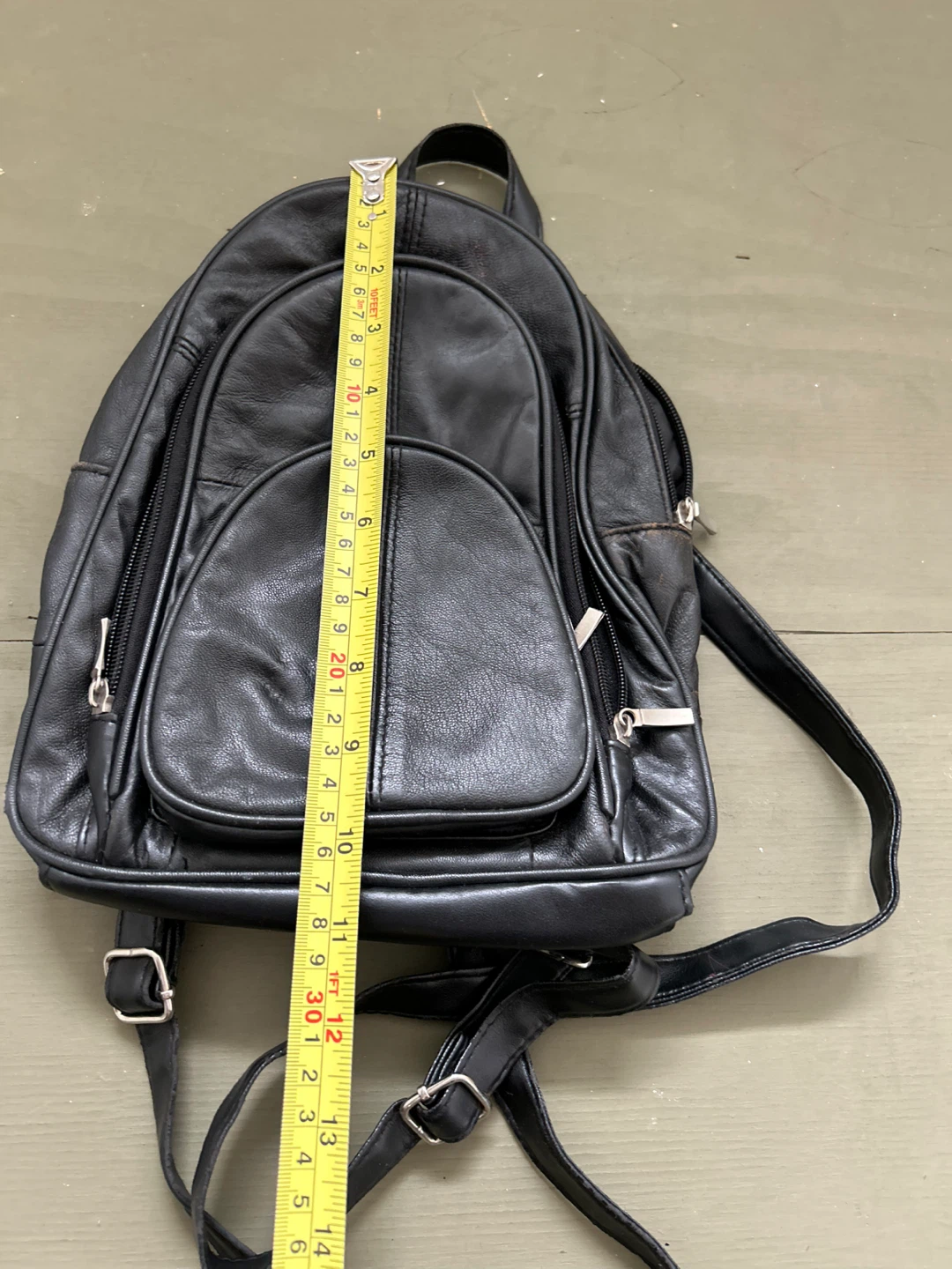 Black Leather Backpack