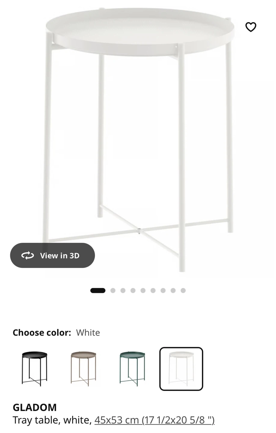 IKEA GLADOM White Tray Table - photo 2