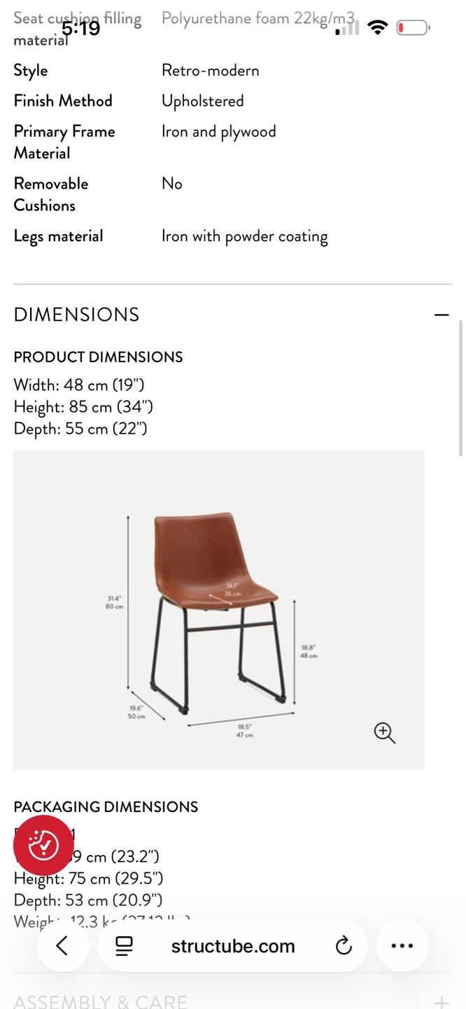 (Never opened) Two Structube Hayden Dining Chair - Brown - photo 4