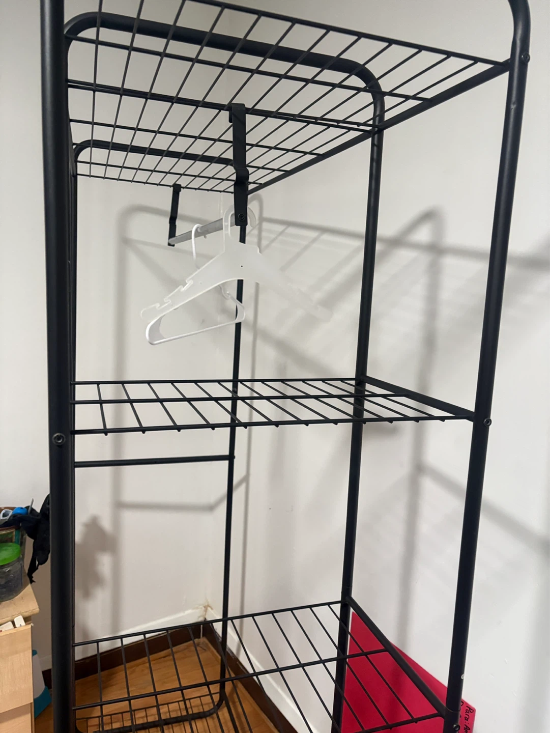 Black Metal Clothes Rack with Shelves