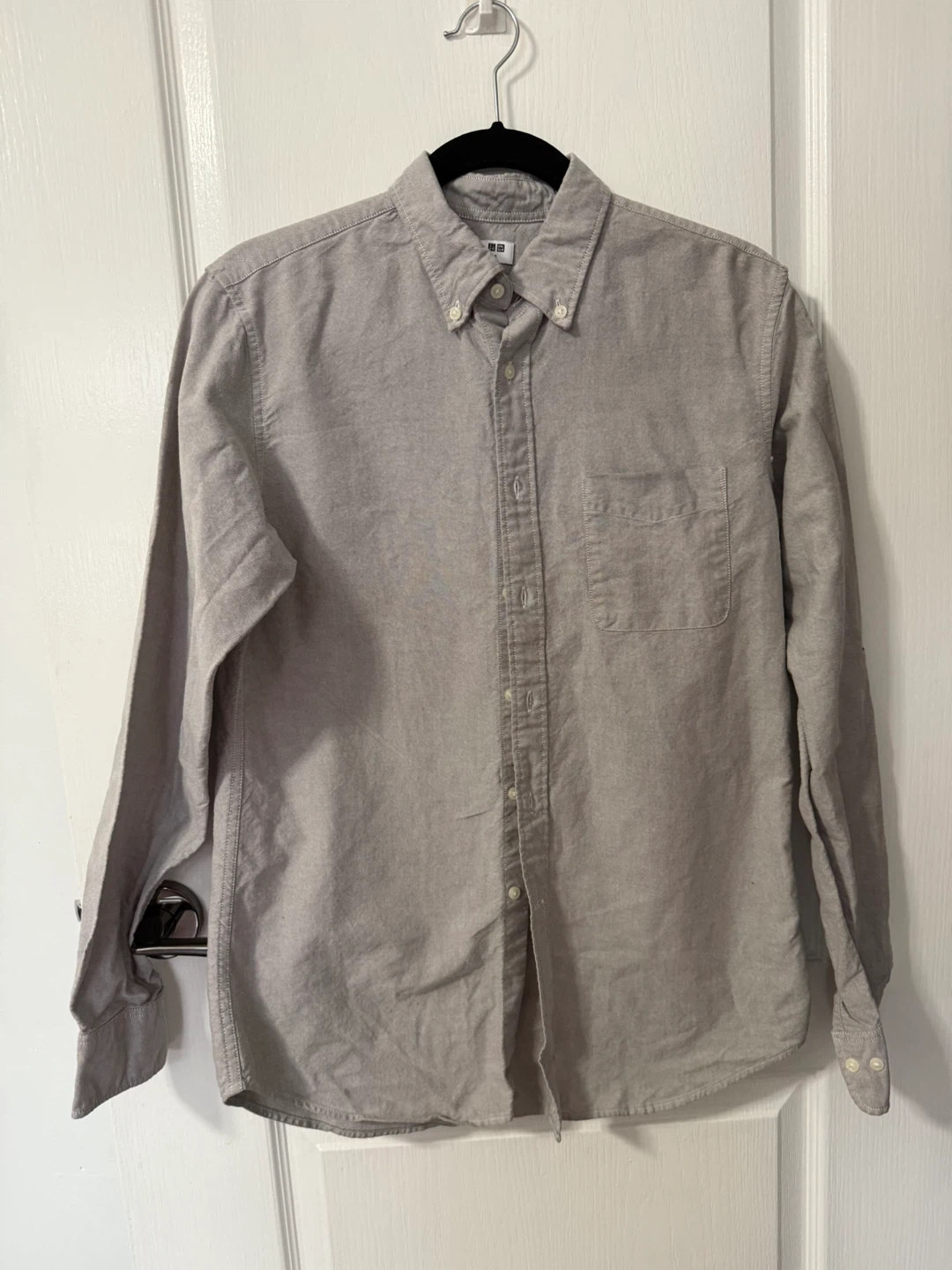 UNIQLO Men's Slim Fit Button-Up Shirt - Grey - Size S