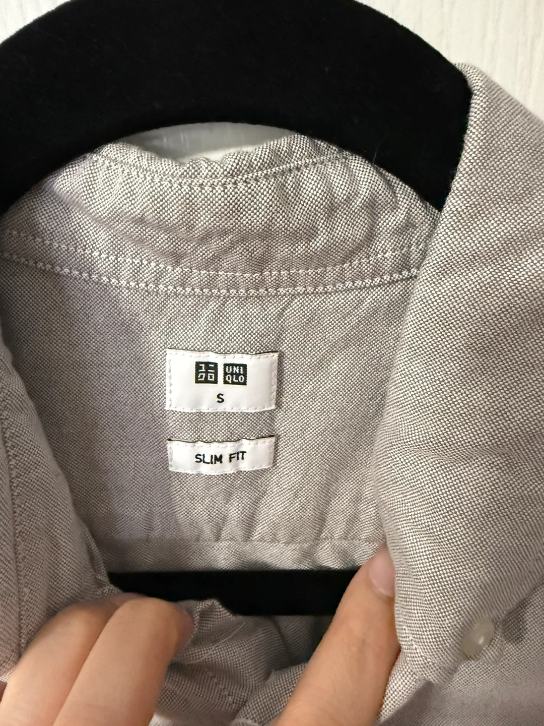UNIQLO Men's Slim Fit Button-Up Shirt - Grey - Size S - photo 2