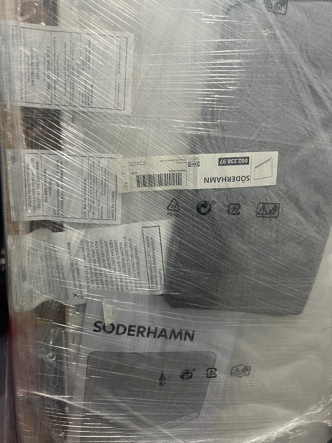 IKEA SÖDERHAMN Sofa with Chaise Lounge - Tonerud Gray - photo 3