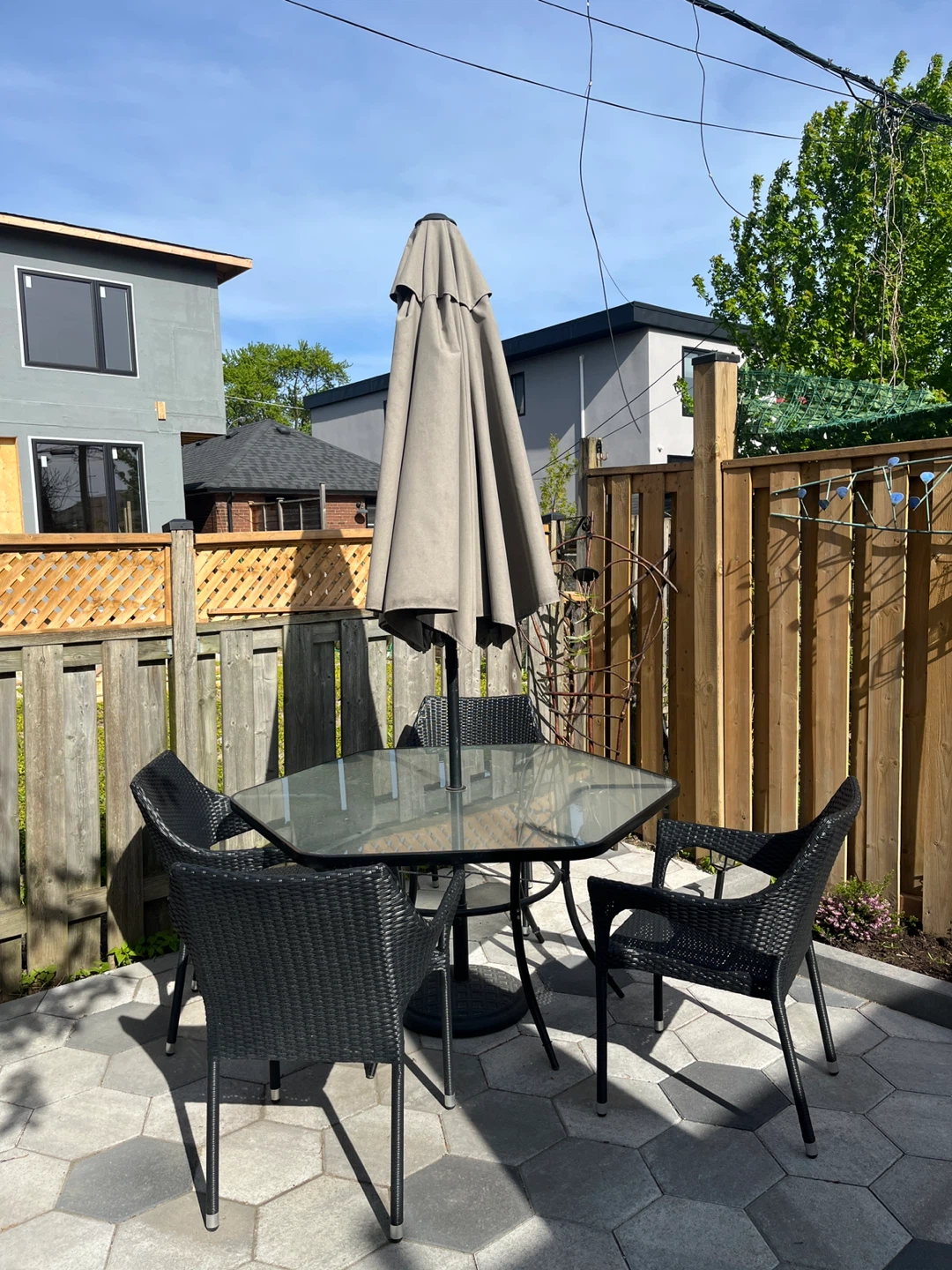 Patio Dining Set with Glass Table and 4 Chairs - photo 2