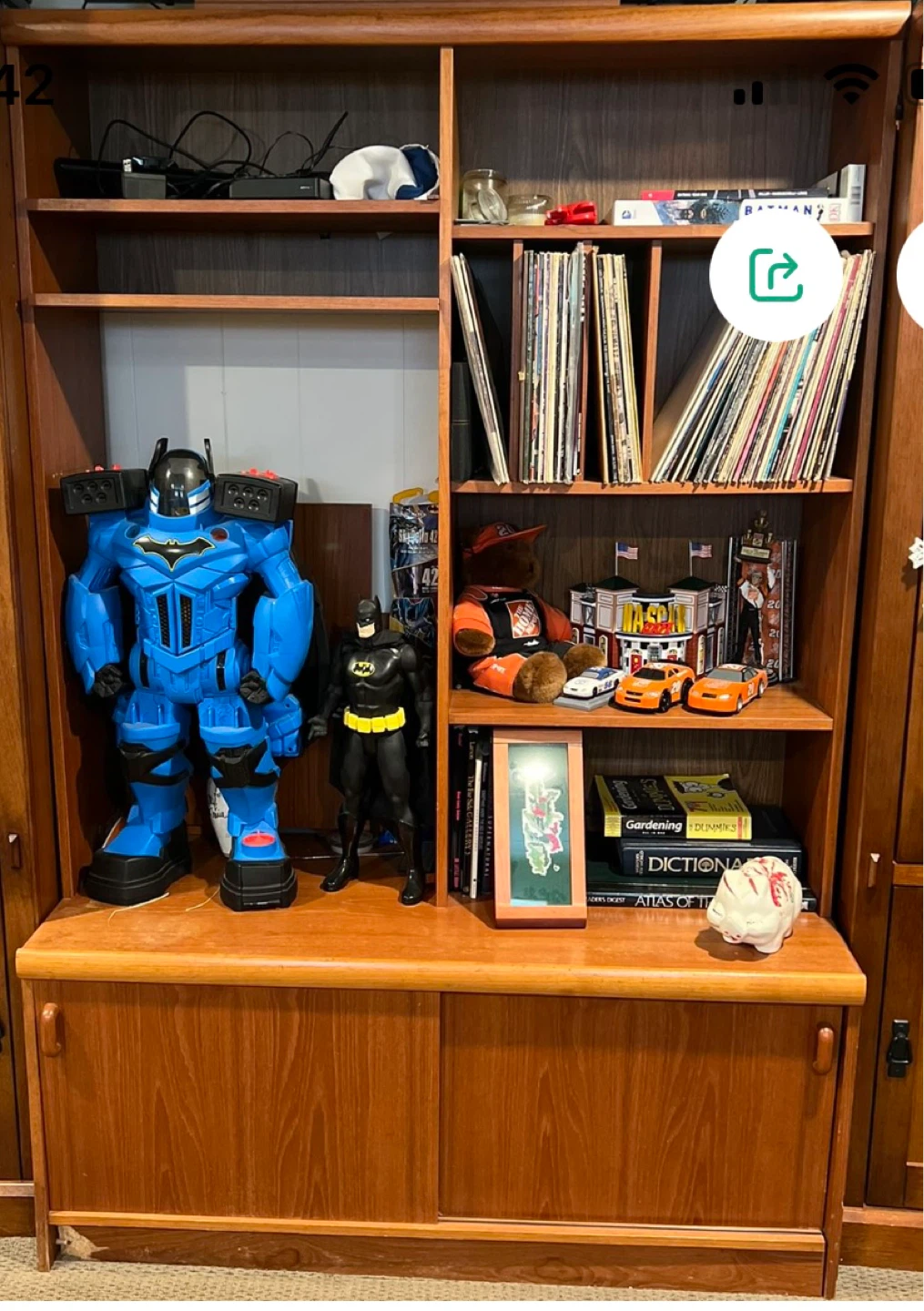 Wooden Cabinets with Glass Doors and wooden shelf unit - photo 2