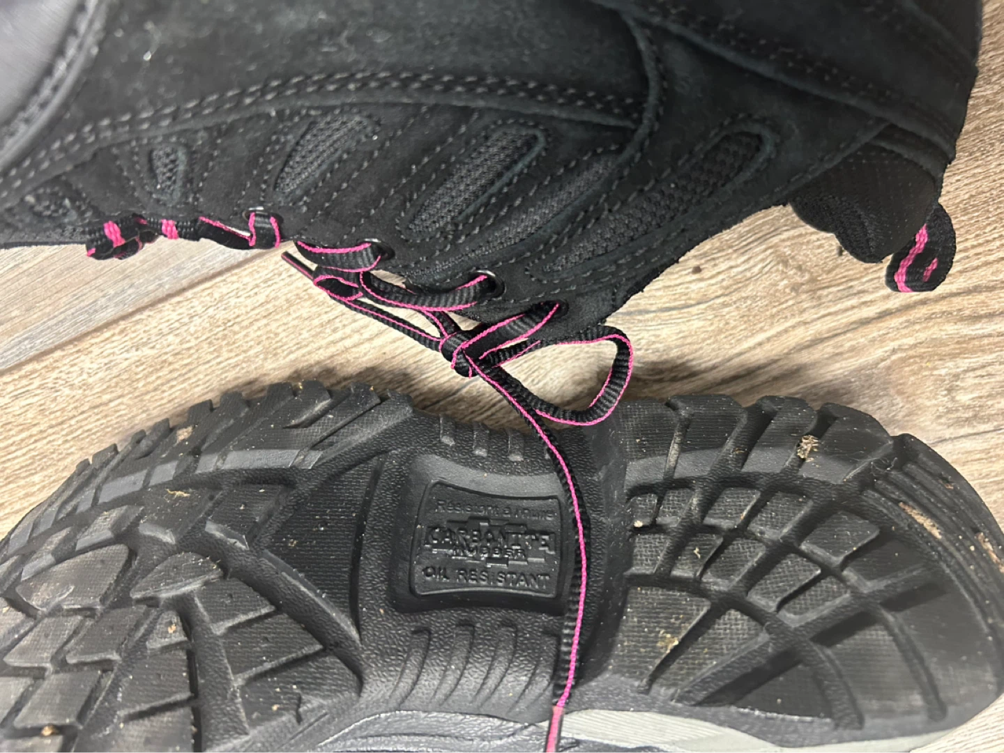 Black Work Boots with Pink Laces - photo 3
