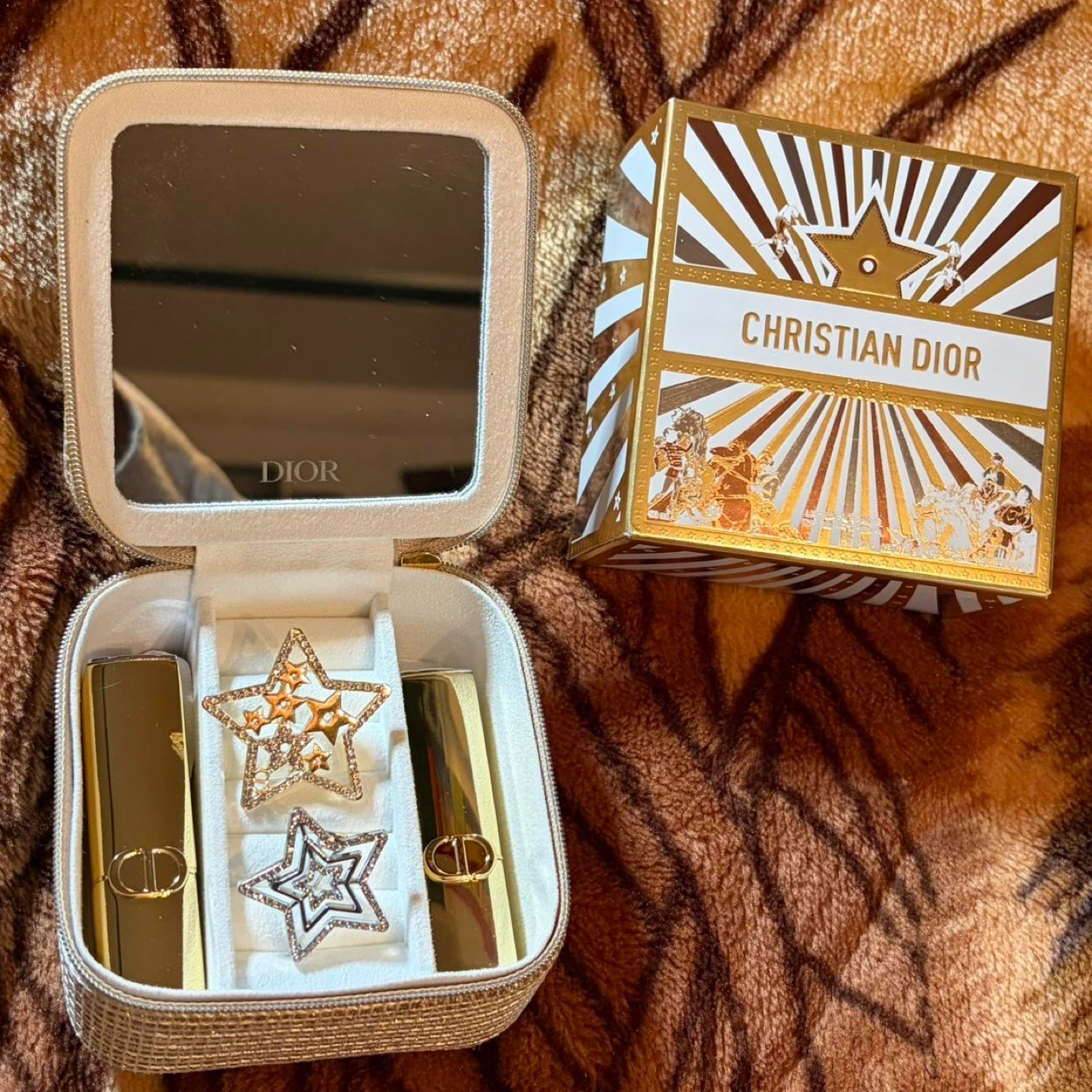 GWP Christian Dior Jewelry Box Case with Mirror and Star Charms