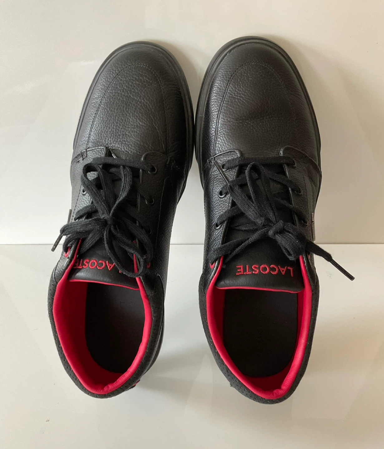 Lacoste men’s black red sneakers size 10