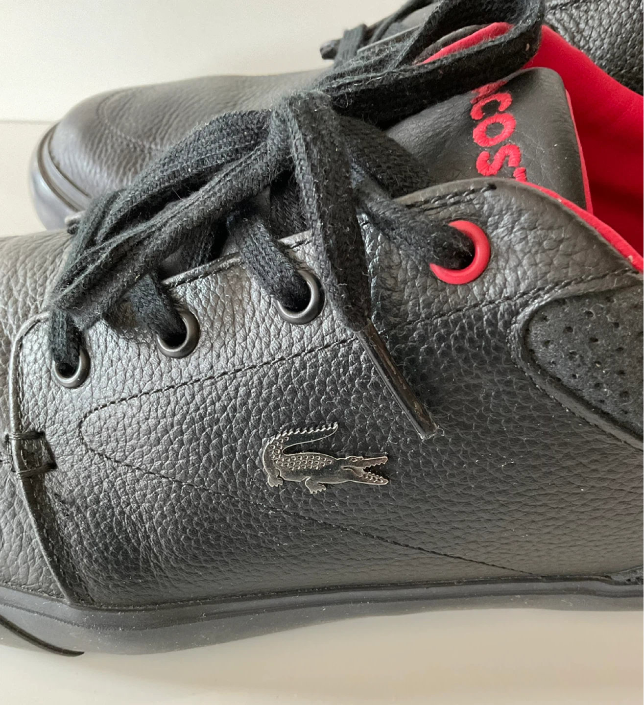 Lacoste men’s black red sneakers size 10 - photo 5