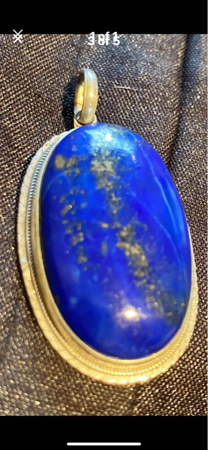 💙Estate Oval Lapis Lazuli Pendant in Sterling Silver 💙 - photo 5