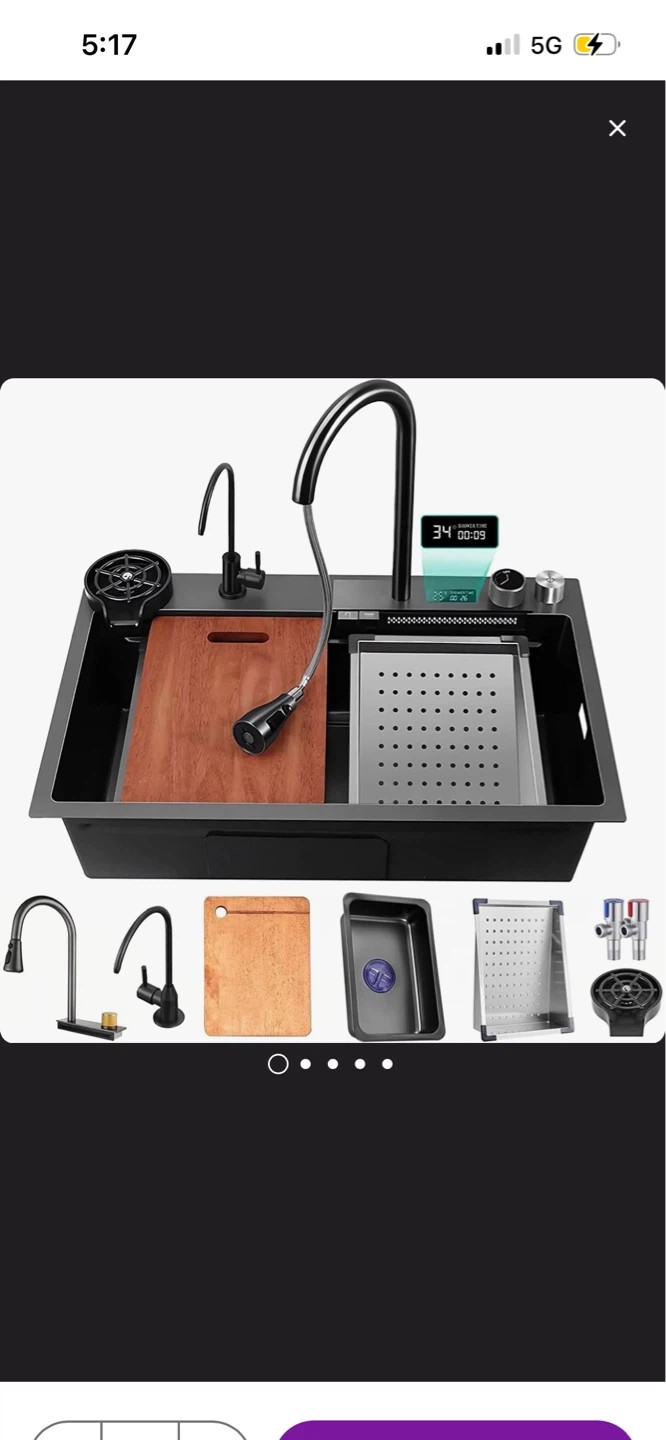 New SHARK Black 29.5-in L Double Bowl Stainless Steel Sink