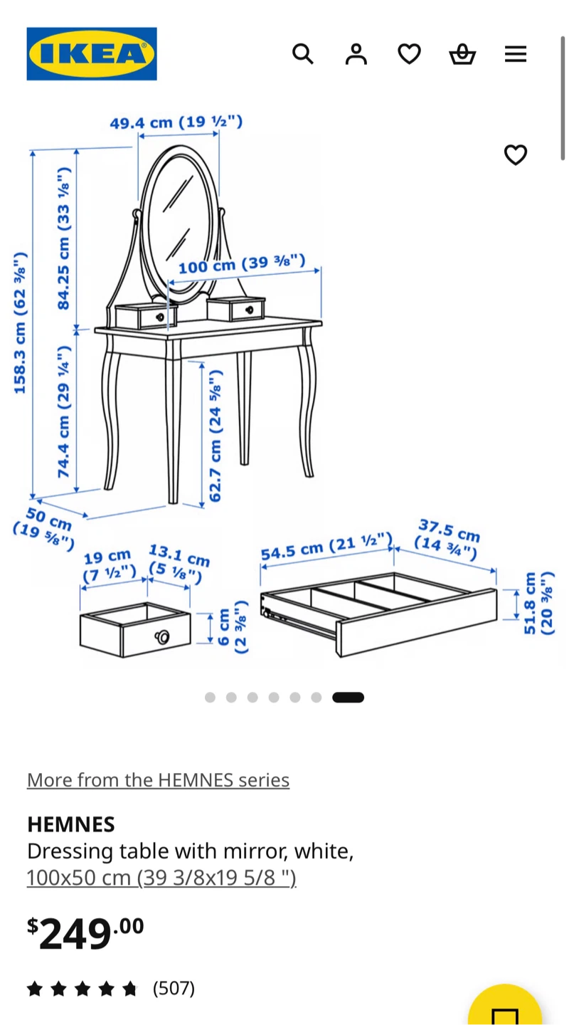 IKEA HEMNES Vanity Table,small fee for delivery - photo 3