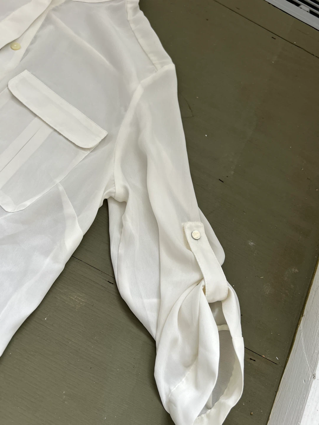 White H&M Sheer Blouse - Size 8 - photo 5