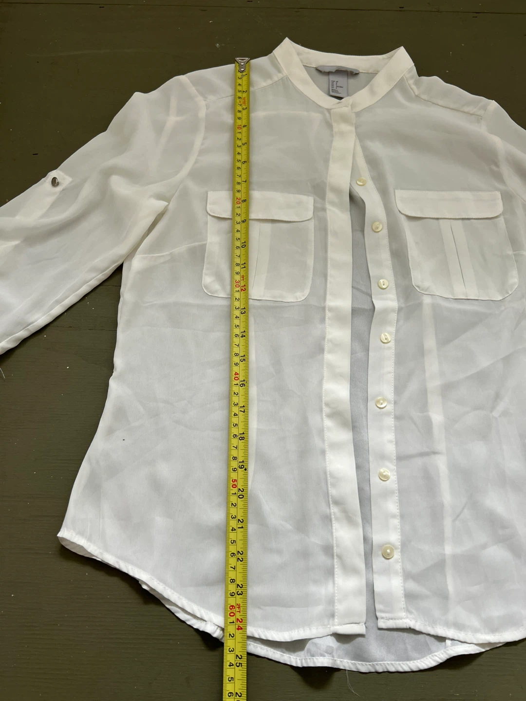 White H&M Sheer Blouse - Size 8 - photo 2