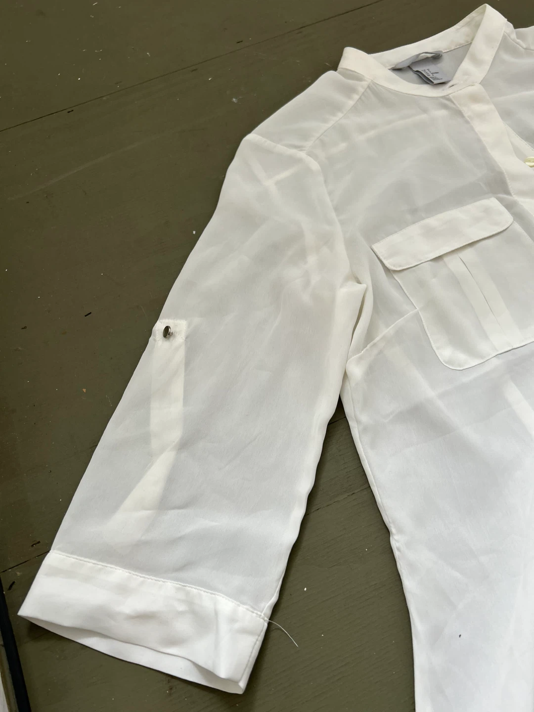 White H&M Sheer Blouse - Size 8 - photo 3