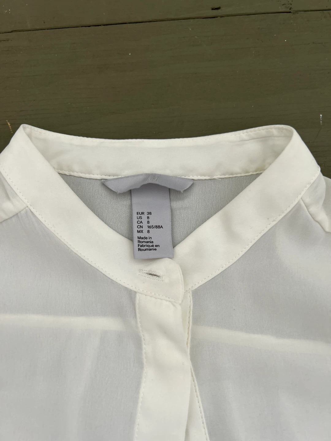 White H&M Sheer Blouse - Size 8 - photo 4