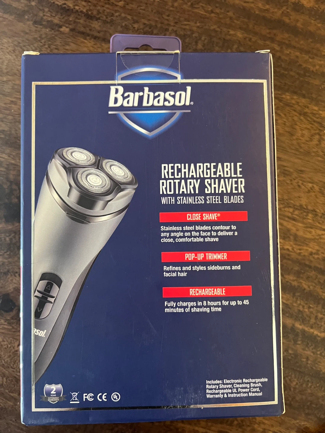 Barbasol Rechargeable Rotary Shaver with Stainless Steel Blades - photo 2
