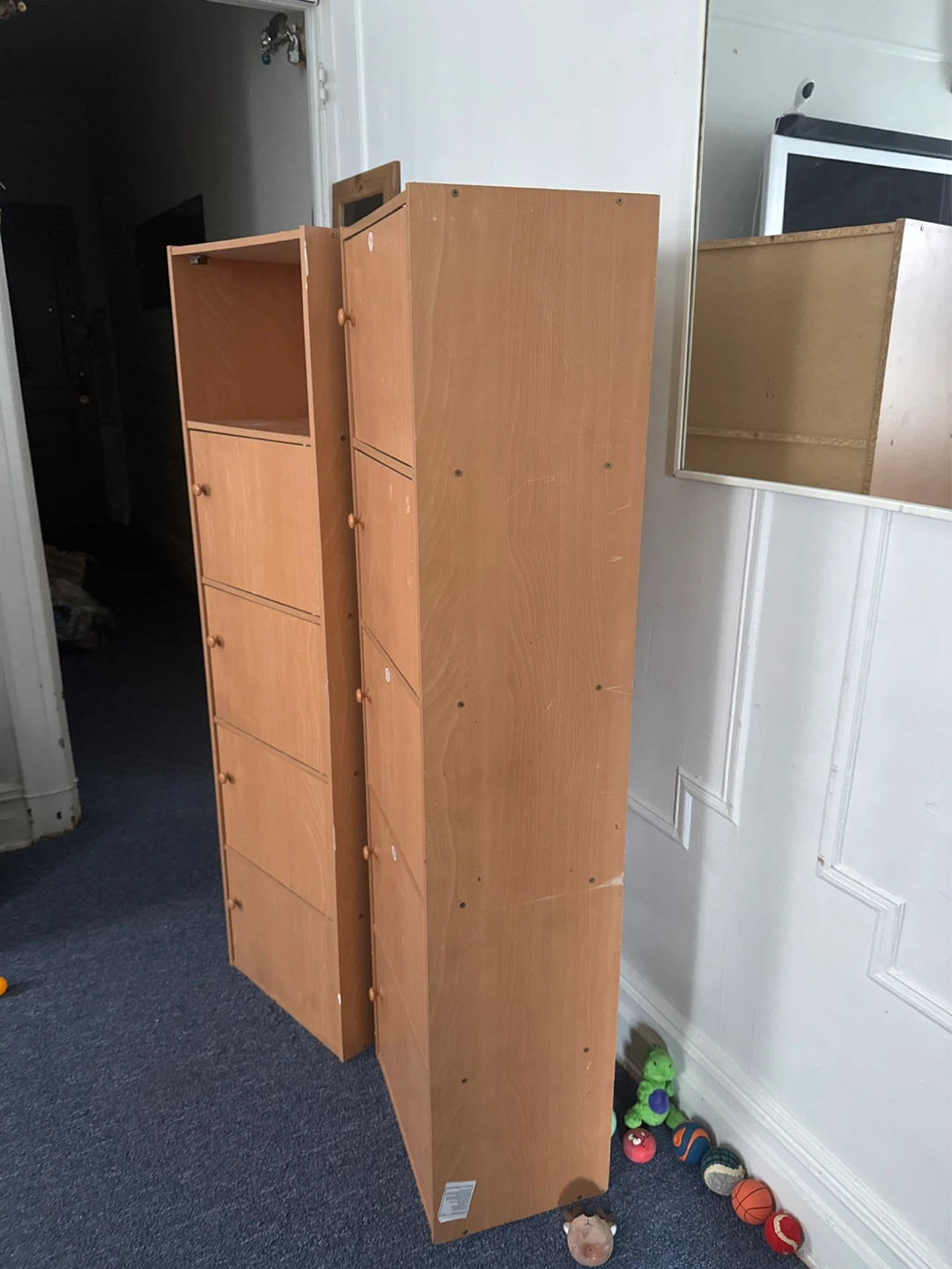Tall Wooden Storage Cabinets - Set of 2 - photo 2