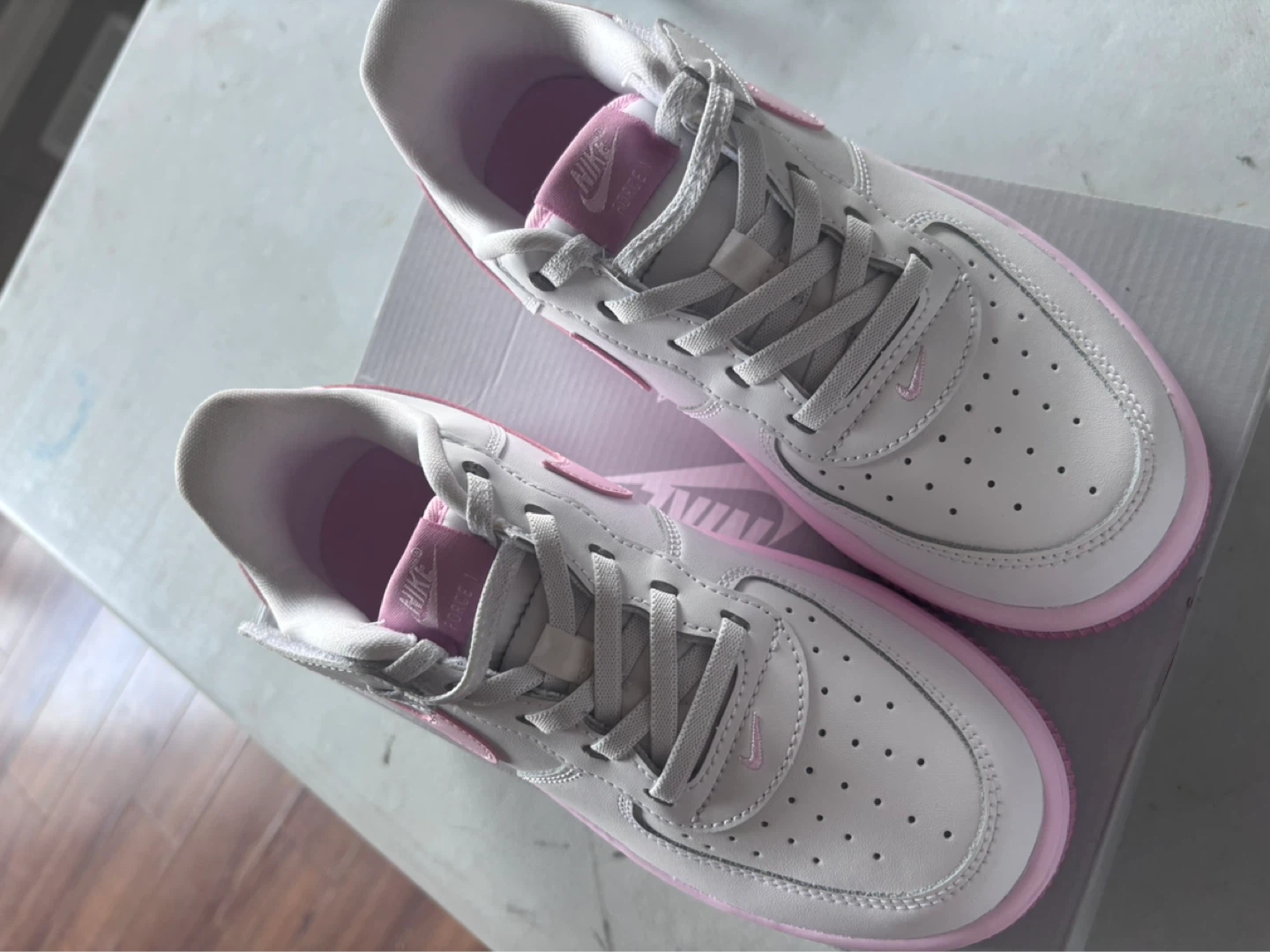 Nike Force 1 Low Easyon PS White/Pink Rose Mousse Sneakers - photo 3