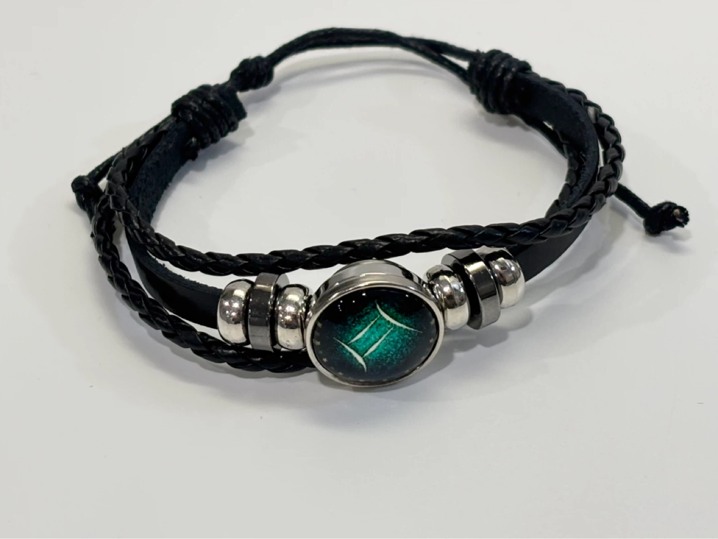 Gemini Bracelet Zodiac Braided Leather Bracelet